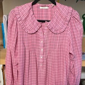 Doen Pink Plaid Mini-Dress